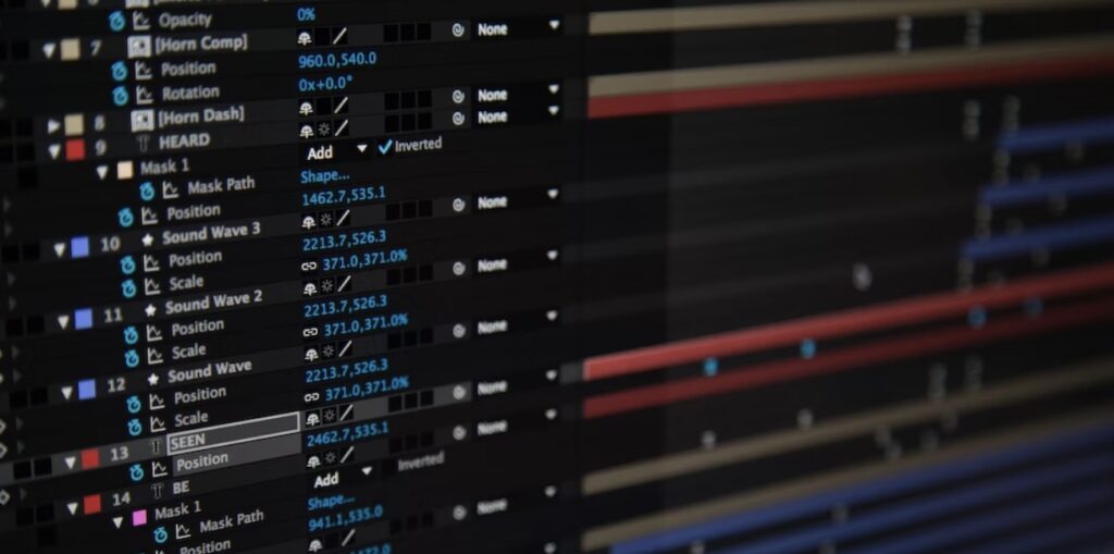 A close-up view of a digital audio workstation timeline with various tracks and settings visible.