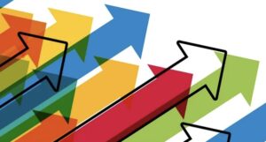 **Alt text:** Colorful overlapping arrows pointing upward in various directions.
