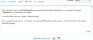 "Screenshot of a promotional message about 8x8 Unified Communications, highlighting its benefits for adapting to needs, enhancing collaboration, and boosting productivity."