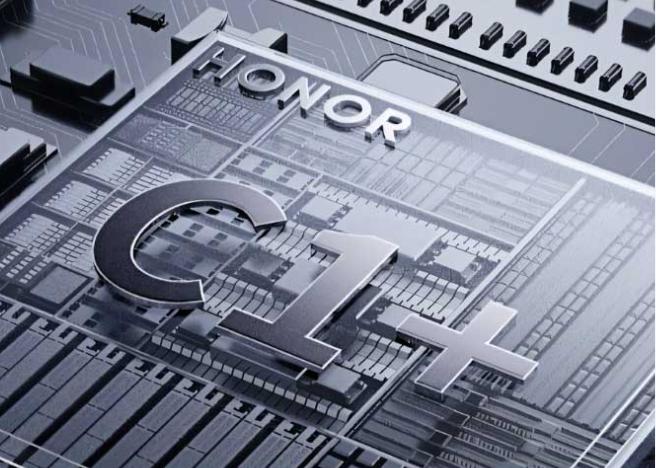 A 3D render of a circuit board featuring the text "HONOR C1+" prominently on its surface.