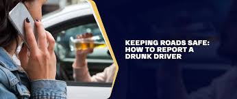 **Alt text:** A person is on the phone while another person in a car is holding a beer bottle, with the text "Keeping Roads Safe: How to Report a Drunk Driver" on the side.